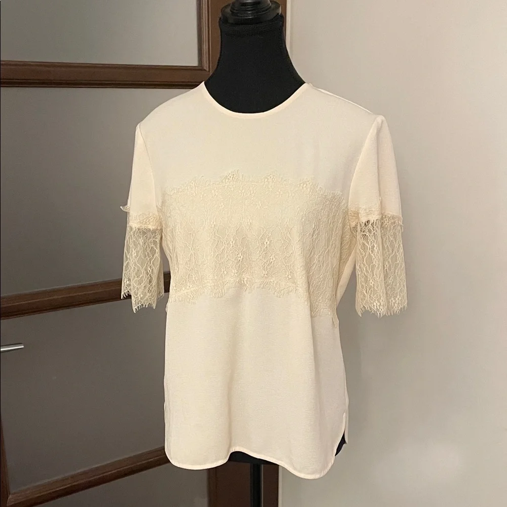 Zara Cream Lace Women's Top size medium - Picture 2 of 6